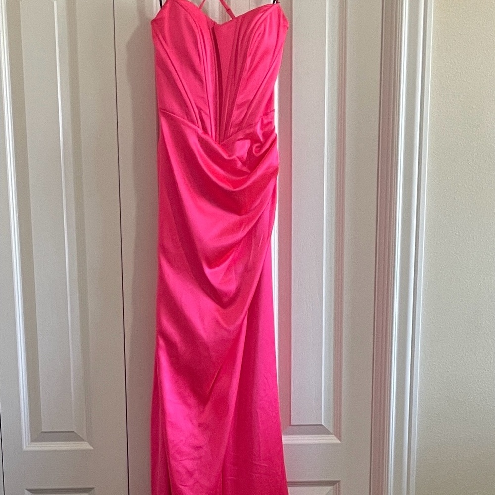 Alyce Paris Vibrant Fuchsia Strappy Prom Gown